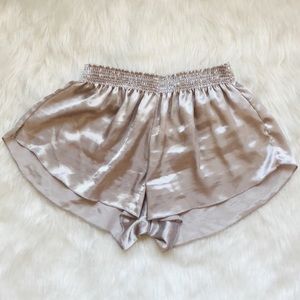 Brandy Melville Silver Silky Shorts